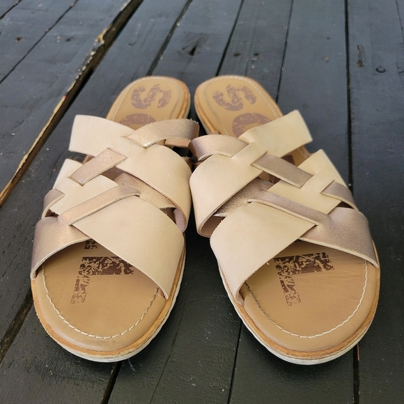 Sorel Women's 9.5 Ella Rose Gold Natural Slip On Sandals Slides Comfort - Picture 8 of 8